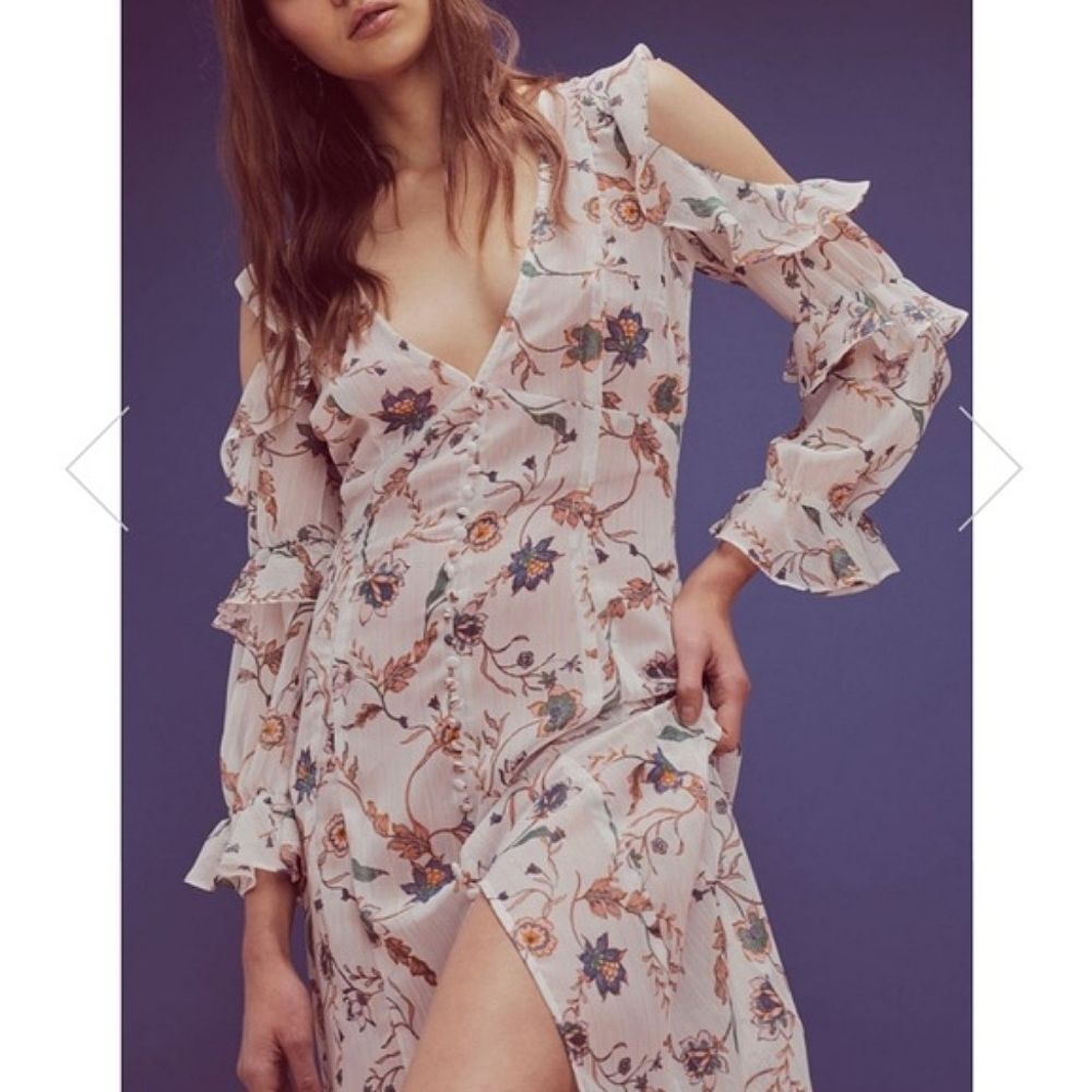 🍒NWOT🍒 FL&L ROMANTIC FESTIVE CHIFFON MAXI DRESS